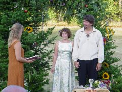 Michael and Jennifer with officiant Suzi.  Click to enlarge.