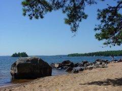 A view from the beach at Sebago Lake State Park.  Click to enlarge.  Or click the caption to enlarge further.